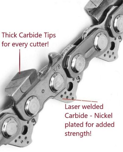 1x Bar 1x Tungsten Carbide Chain for Stihl smaller saws MS170 to MS211, 16 inch .043 3/8 56DL ToughMax!